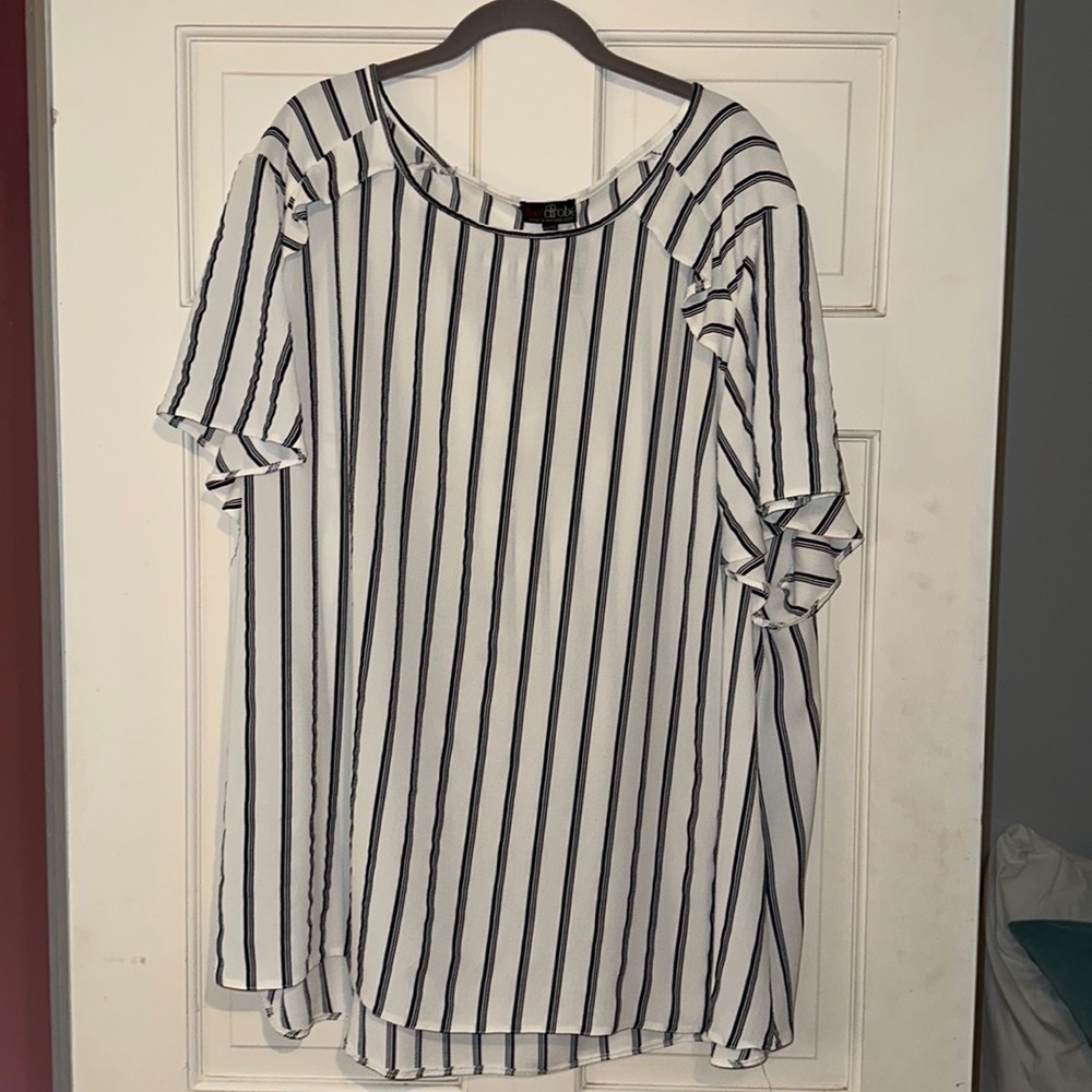 Blue and white striped top